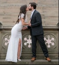 Ivory Lace Flutter Sleeve Maxi