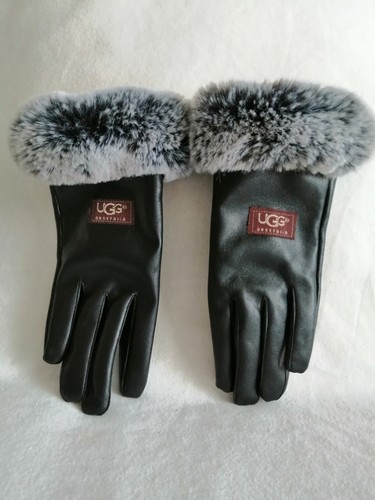 Ugg women leather gloves - leather,
