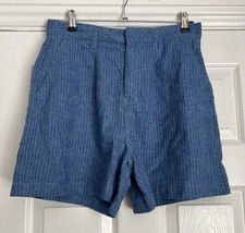 Next Women’s Blue & White Striped Linen Mix Shorts Size 12