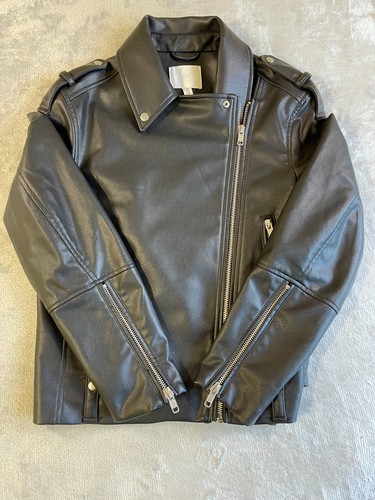Black leather like moto - h&m,