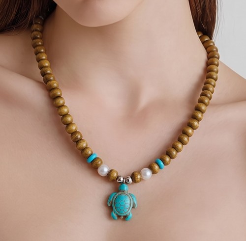 Wooden beaded necklace set - beaded,