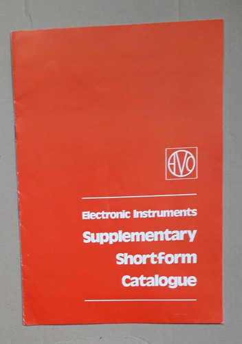 Avo electronic instruments - electronic,