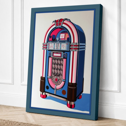 Jukebox retro canvas print - jukebox,
