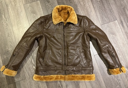 Real leather aviator shearling - real,