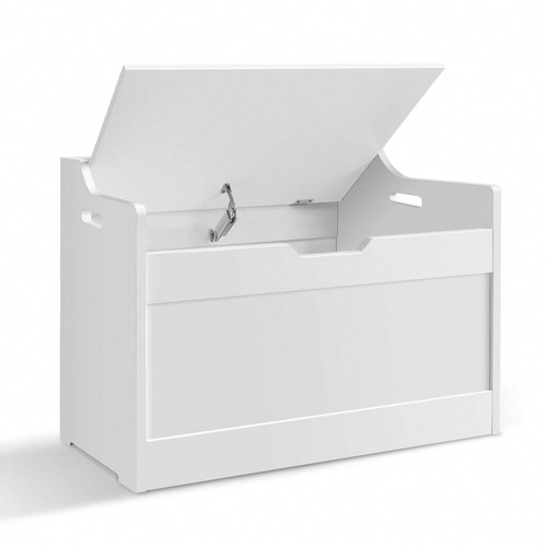 Large white wooden toy box - toy,