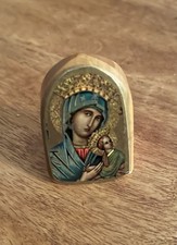 Wooden ornament madonna - ornament, of