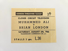 Muhammad Ali v Brian London - Closed Circuit TV Odean Ticket - 6th August, 1966