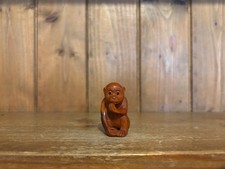 vintage wooden carved Monkey netsuke, netsuke