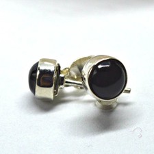 Whitby Jet Round 925 Silver