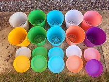 10 Pcs 5.5'' Plant Pots & Saucers Colourful Plastic Flower Pots with Drip Tray