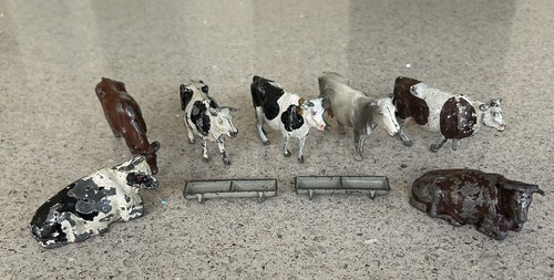 Vintage hollow cast lead cows - hollow,