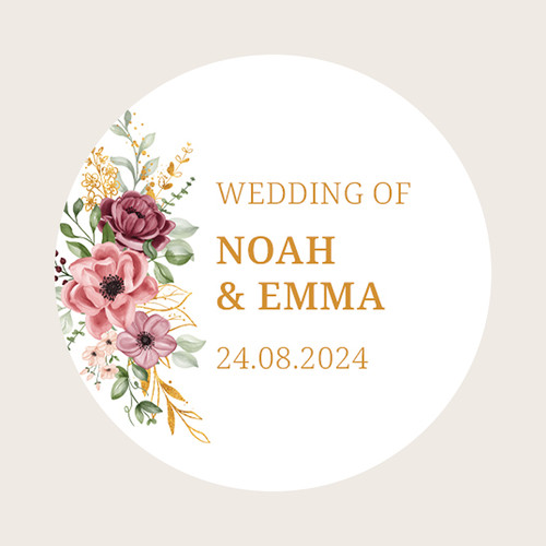 Personalised round wedding - round,