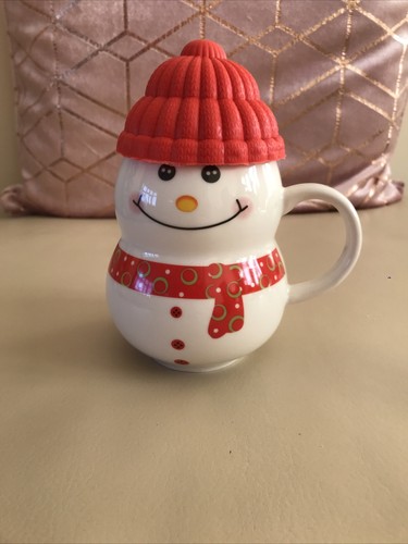 Christmas snowman mug - mug, red