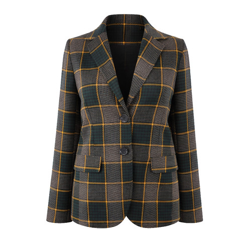 Olivia hops check blazer green - hops,