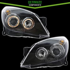 Vauxhall Astra H Mk5 Black Projector Halo Angel Eye Rings Headlights 2004-2011
