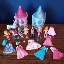 Disney Princess Figures polly pocket rubber clothes Bundle vintage accessories 