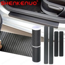 4X 3D Car Sticker Carbon Fiber Door Sill Protector Scuff Plate Trim for Skoda VW