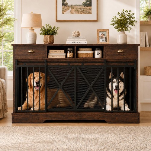 Large dog crate - dog, furniture