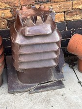 Glazed Ventilated Crown Top Chimney Pot | Terracotta | Dark Brown |