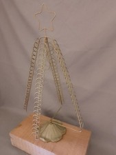 Vintage Metal Christmas Card Display Tree Rotating Spinning Gold / 51 cm High 