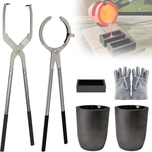 6kg crucible tongs set pro - 6kg,