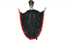 Satanic Priest Cardinal Robe Bishop Pope Halloween Costume Ghost Fancy Dress
