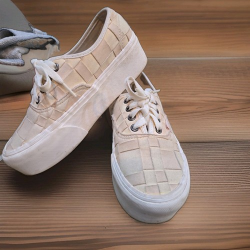 Vans pink beige checkerboard - vans, pink/beige