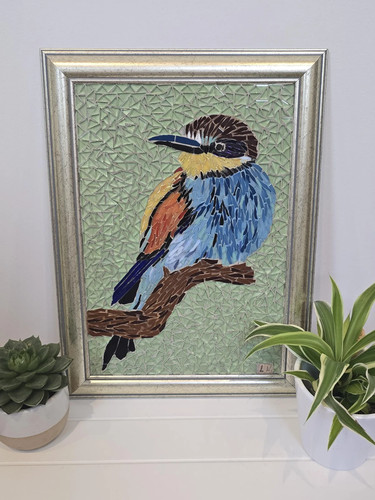 Mosaic kingfisher bird ceramic - mosaic,