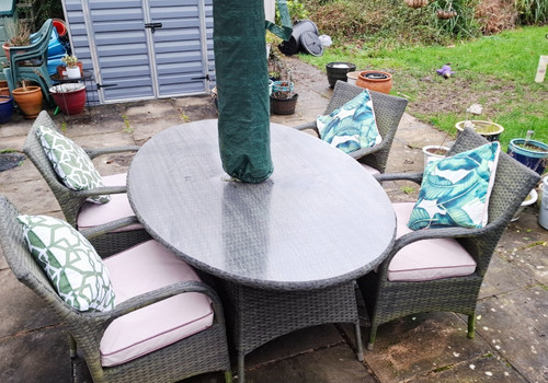 Garden plastic rattan table - rattan,