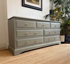Large Solid Wood Chest Of Drawers Grey Bank Of Drawers Dovetail Joints