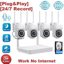 WiFi Home Security Camera System Wireless Outdoor 10CH NVR Kit Motion Detection
