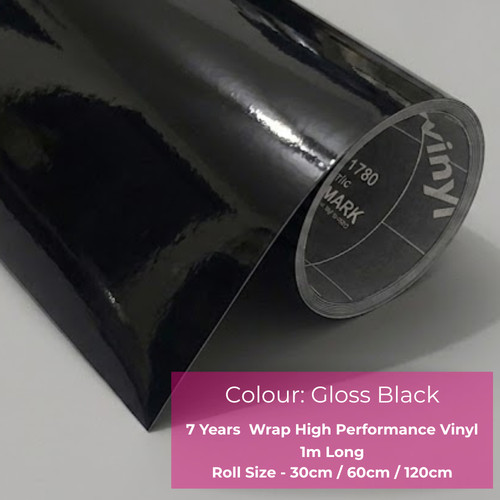 Black gloss sticky back - sticky,