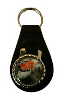   BLACK  LEATHER KEYRING/ FOB