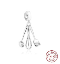 💖 Chef Cook Baker Whisk Pan Spatula Charm Mum Genuine 925 Sterling Silver 
