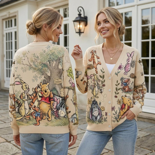 Winnie the pooh cardigan - pooh, wool