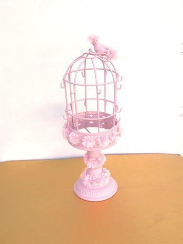 Shabby chic metal bird cage - bird,