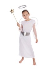 Girls Angel Costume Nativity Play Christmas Wings Halo Xmas Kids Fancy Dress