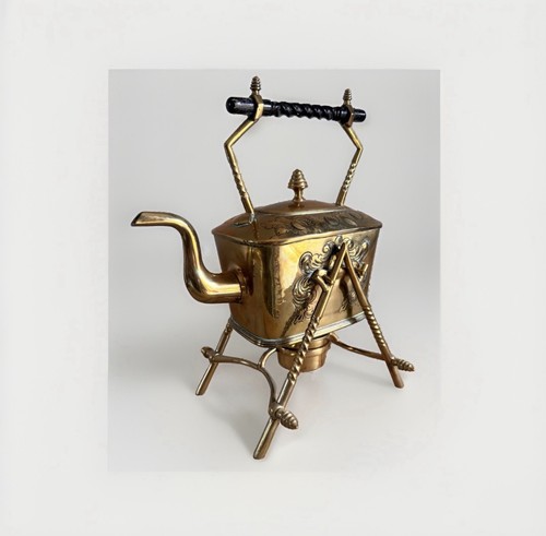 Victorian brass spirit kettle - spirit,