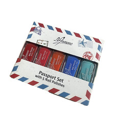 La Femme Passport Travel Date Stamps 5 Mini Nail Polish Set Stocking Filler Gift