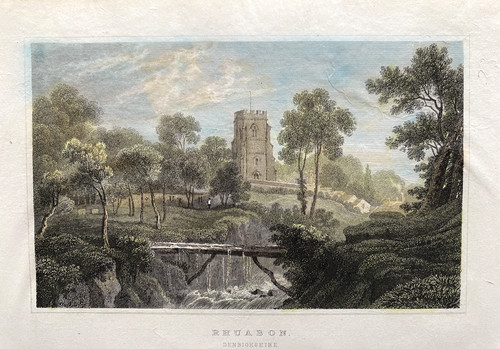 1831 antique print ruabon - print;,