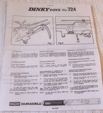 DINKY VINTAGE NUMBER 724 - SEA KING HELICOPTER - COPY INSTRUCTIONS ONLY - USED