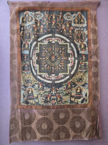 Oil painted vintage tibetan - painted,