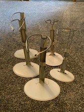 metal doll stands white x 5