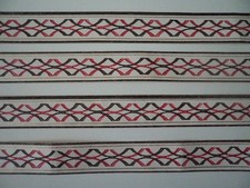 Vintage Retro Mid Century Wallpaper Border 26.4m x 25mm Red Black White Gold