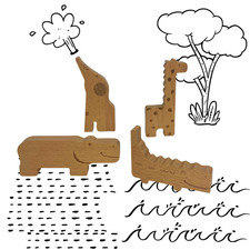 Belo and wooden animal - me,