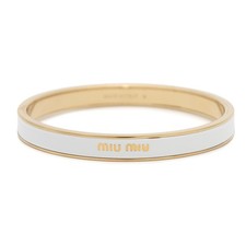 Miu Miu Miu Bracelet Bangle Size M 5JB408 MIUMIU White