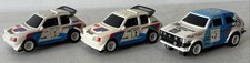 3X TOMY AFX SLOT RACING CARS VW GOLF PEUGEOT RALLY CARS WORKING