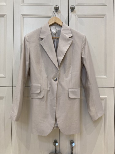 Beige cream blazer jacket top - blazer,