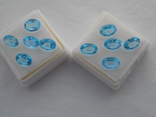 Swiss blue topaz gemstone - , oval