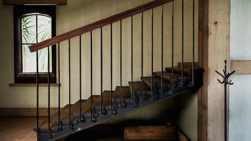 Wrought iron handrail stair - handrail,